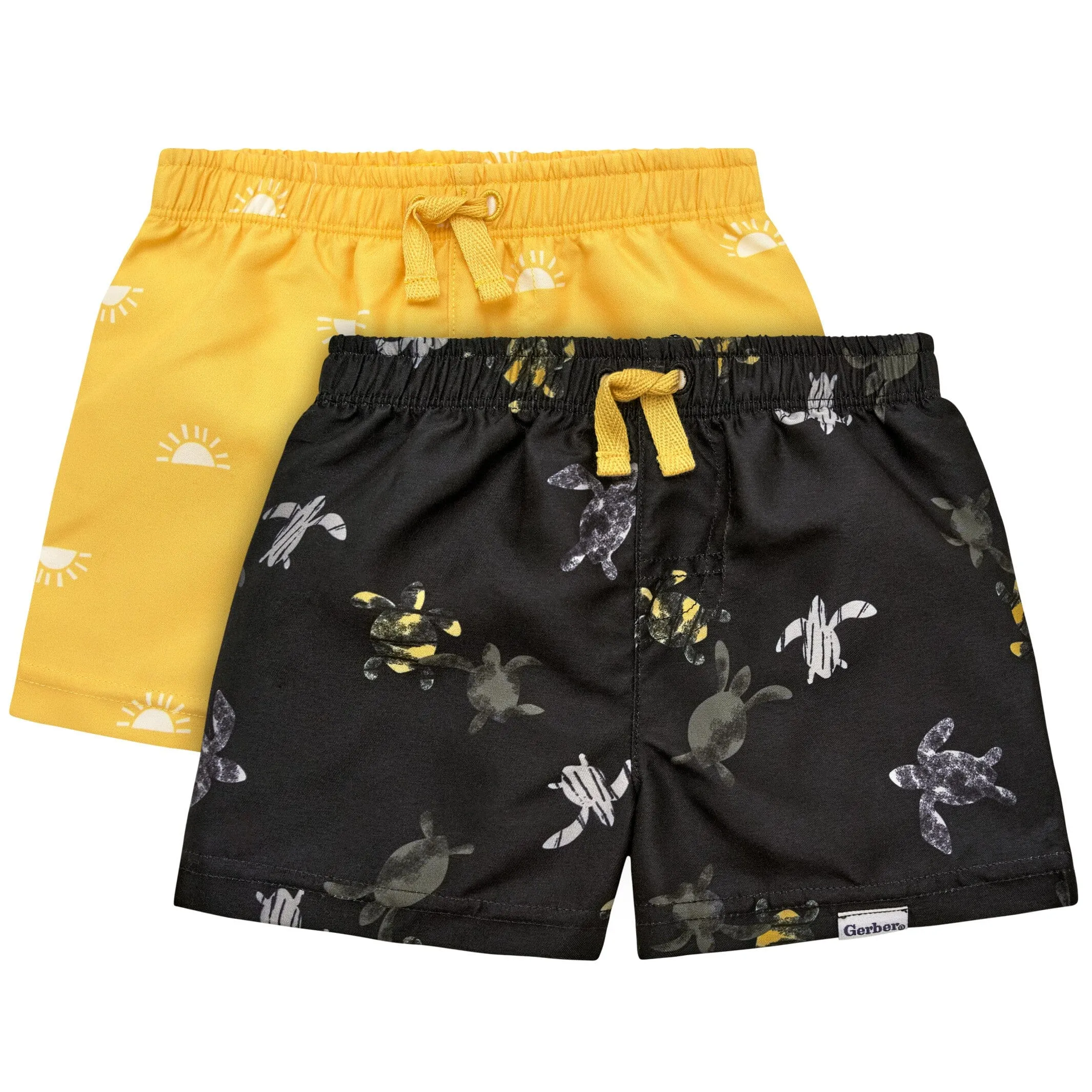 2-Pack Baby & Toddler Boys UPF 50+ Turtles & Suns Swim Trunks