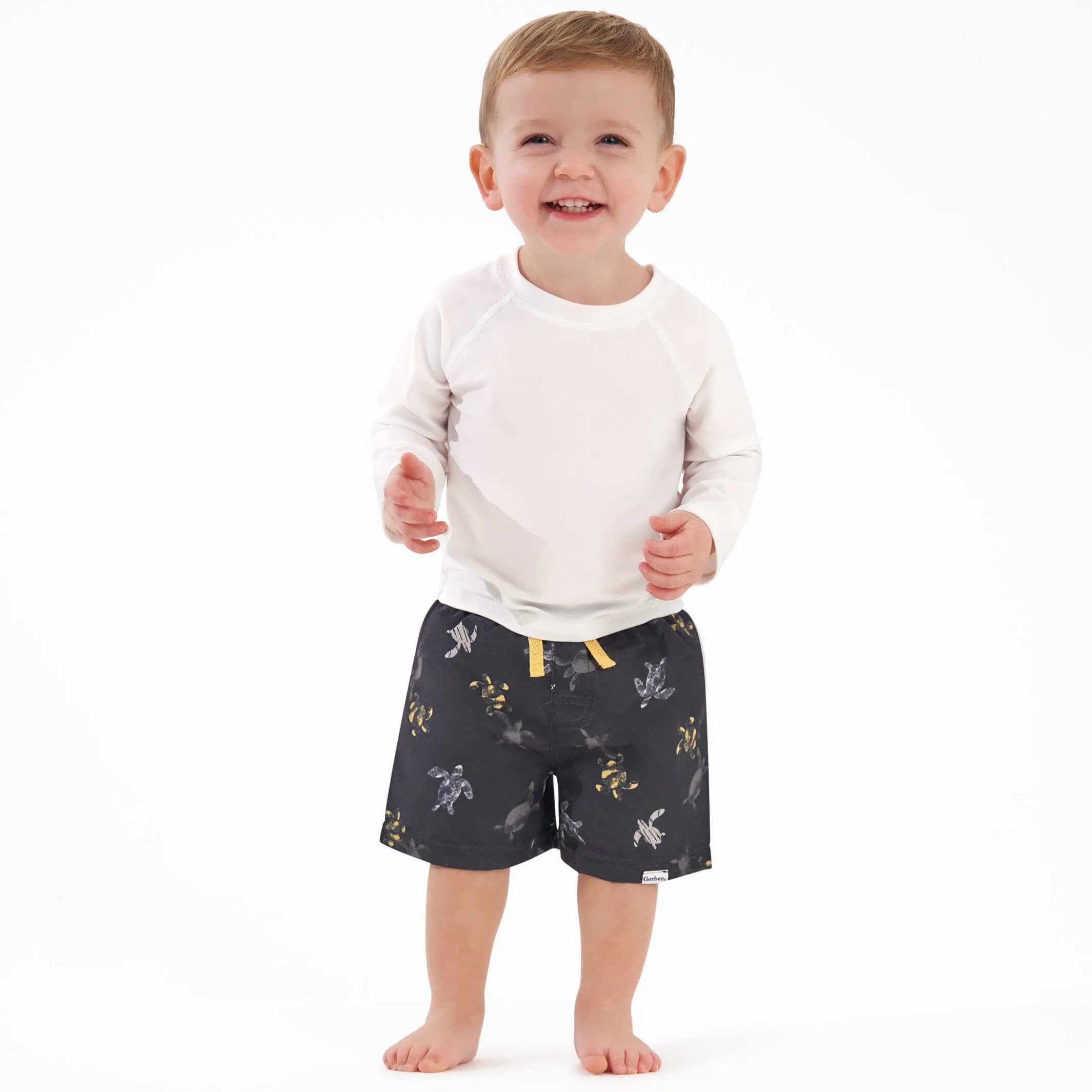 2-Pack Baby & Toddler Boys UPF 50+ Turtles & Suns Swim Trunks