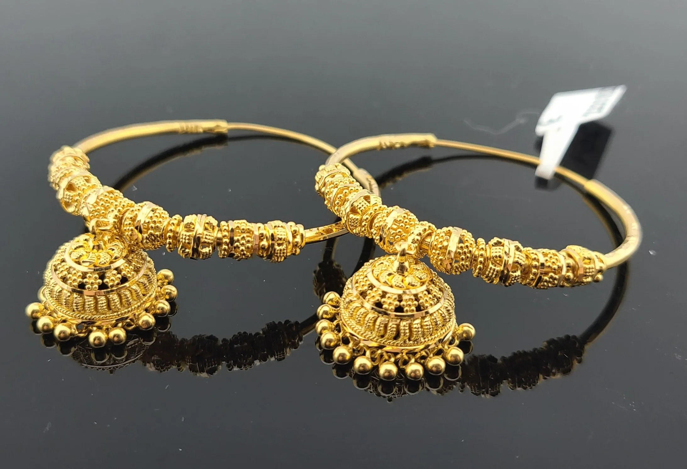 22K Solid Gold Designer Jhumki Earrings E2220182