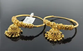 22K Solid Gold Designer Jhumki Earrings E2220186