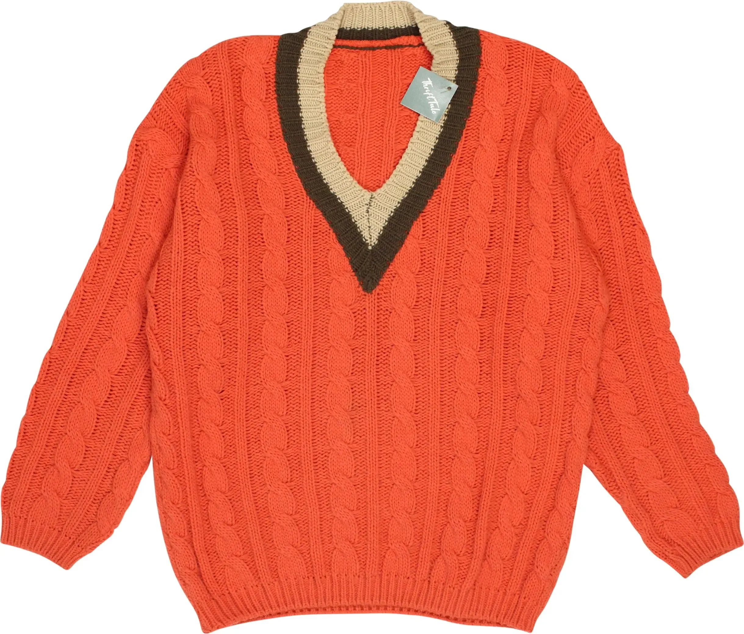 90s Coral Cable Knite V-Neck Jumper | ThriftTale