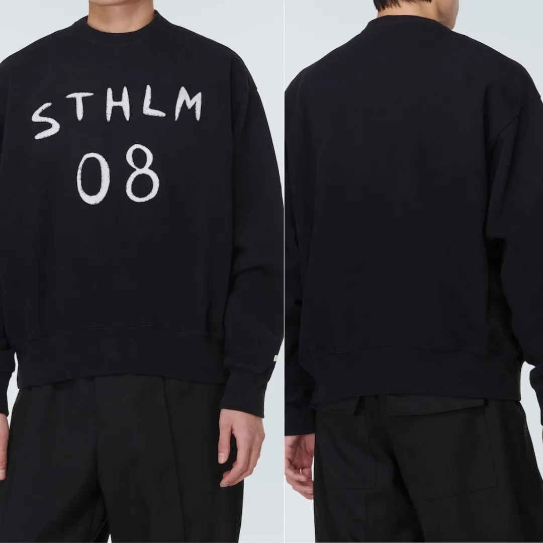 Acne Studios  |Crew Neck Street Style Long Sleeves Plain Cotton Logo