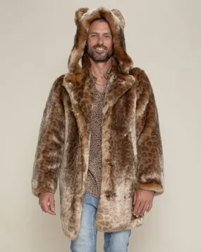 African Golden Cat Luxe Classic Faux Fur Coat | Men's