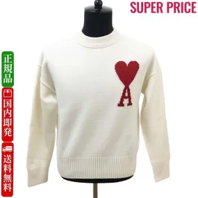 AMI PARIS  |Crew Neck Heart Unisex Wool Long Sleeves Logo Designers