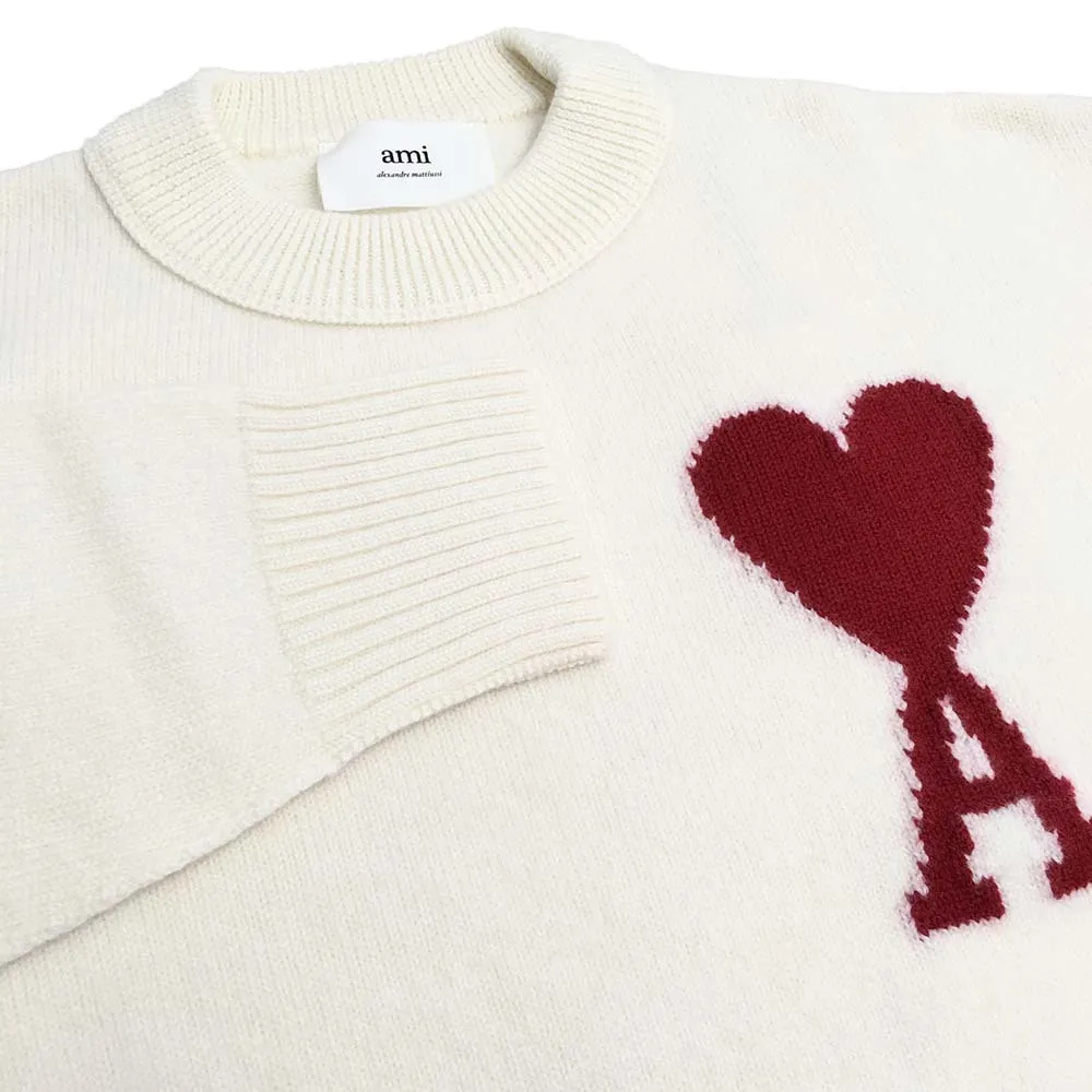 AMI PARIS  |Crew Neck Heart Unisex Wool Long Sleeves Logo Designers