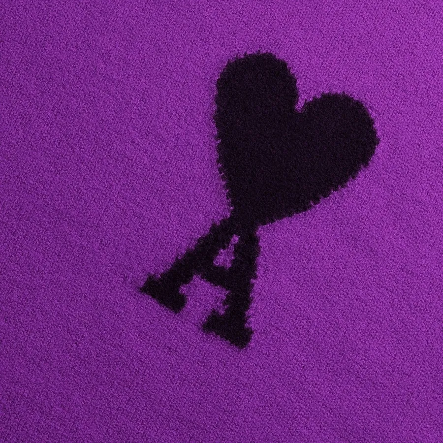 AMI PARIS  |Crew Neck Heart Unisex Wool Oversized Logo Designers