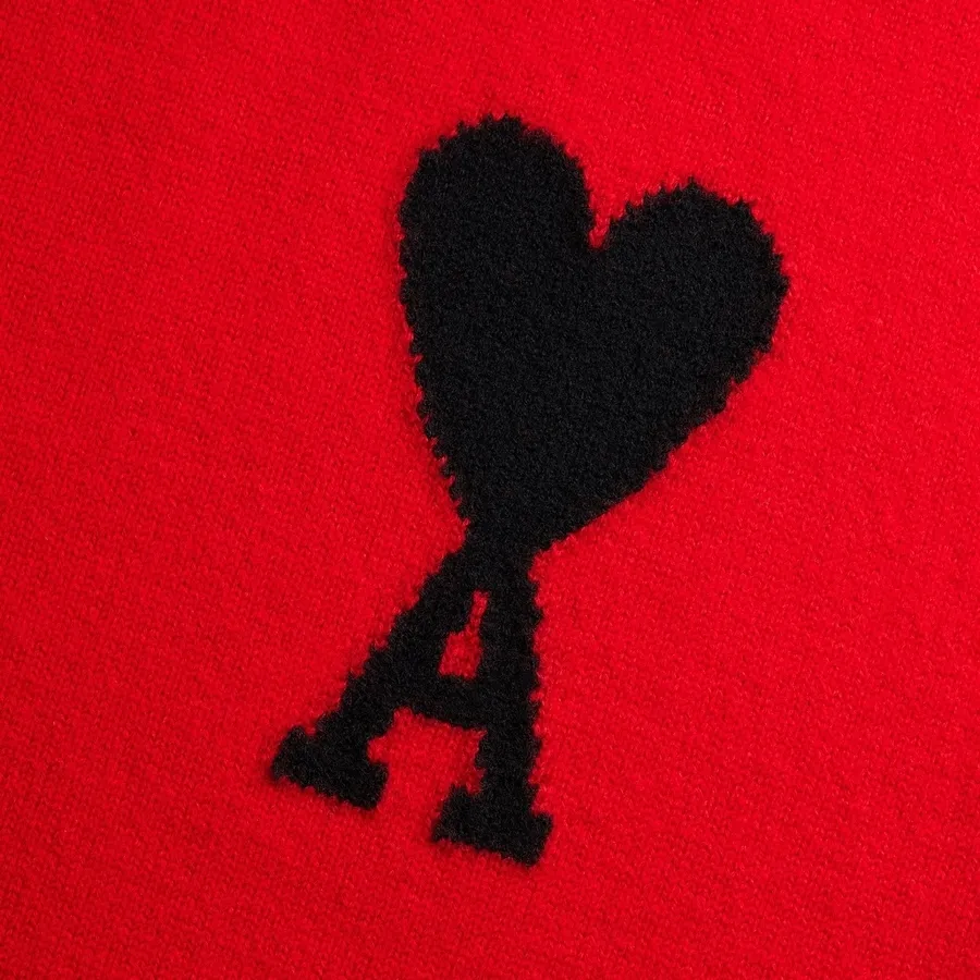 AMI PARIS  |Crew Neck Heart Unisex Wool Oversized Logo Designers