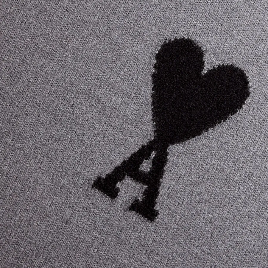 AMI PARIS  |Crew Neck Heart Unisex Wool Oversized Logo Designers