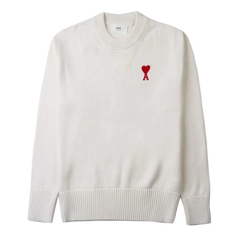 AMI PARIS  |Crew Neck Unisex Wool Street Style Cotton Logo Designers