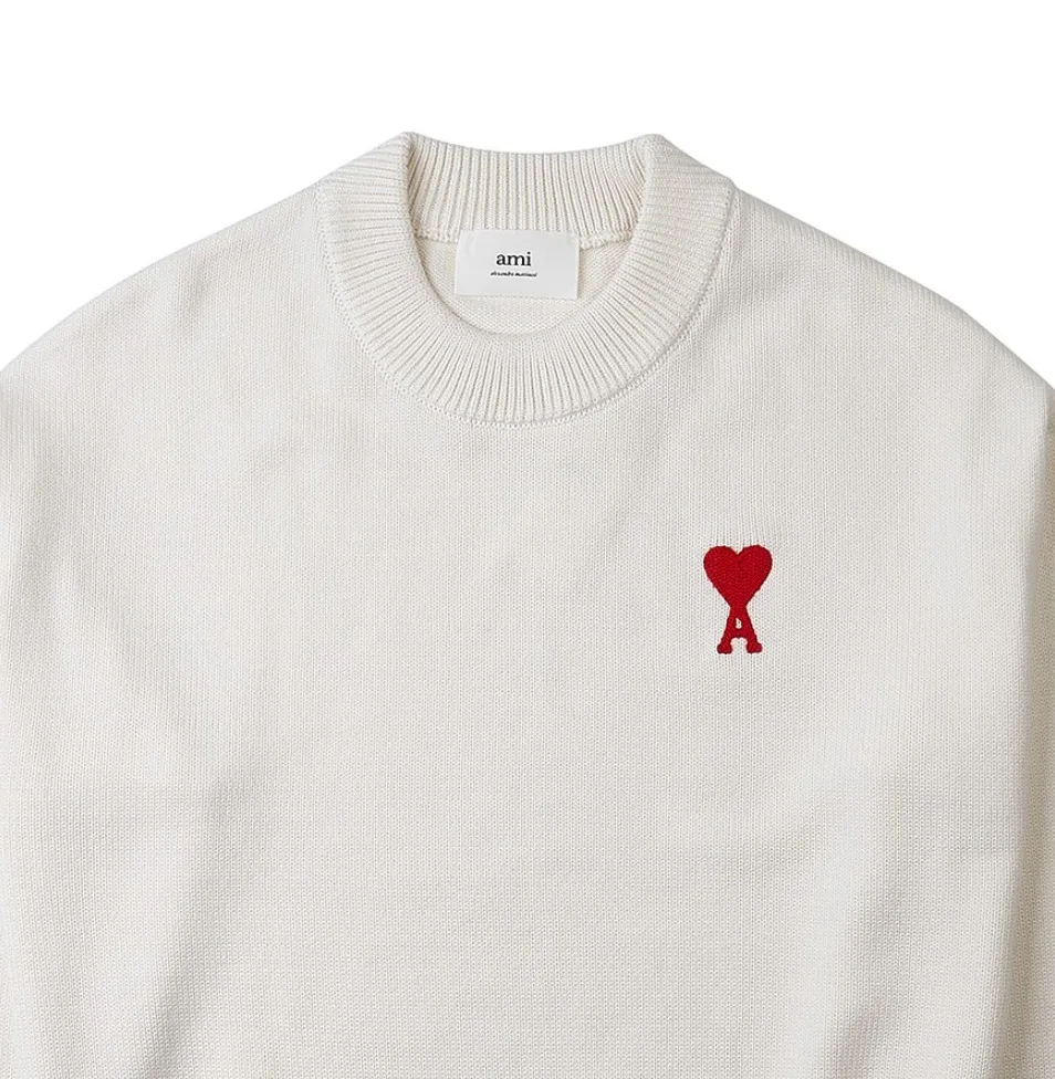 AMI PARIS  |Crew Neck Unisex Wool Street Style Cotton Logo Designers