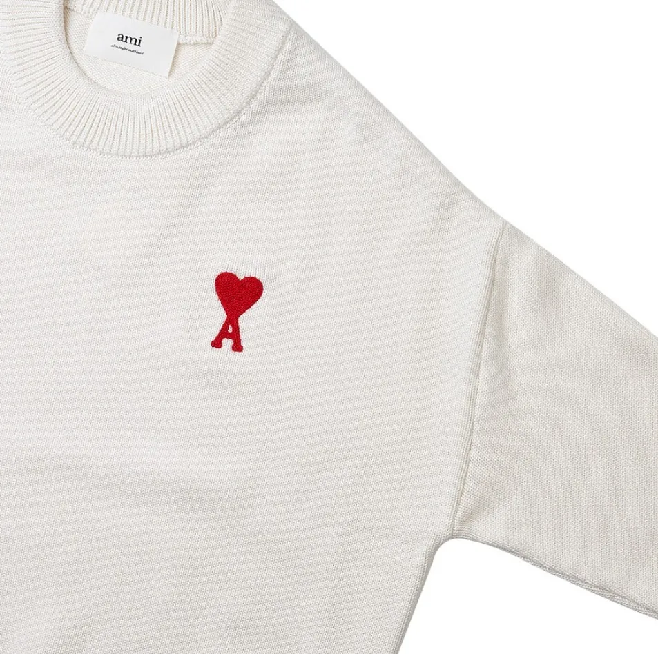 AMI PARIS  |Crew Neck Unisex Wool Street Style Cotton Logo Designers