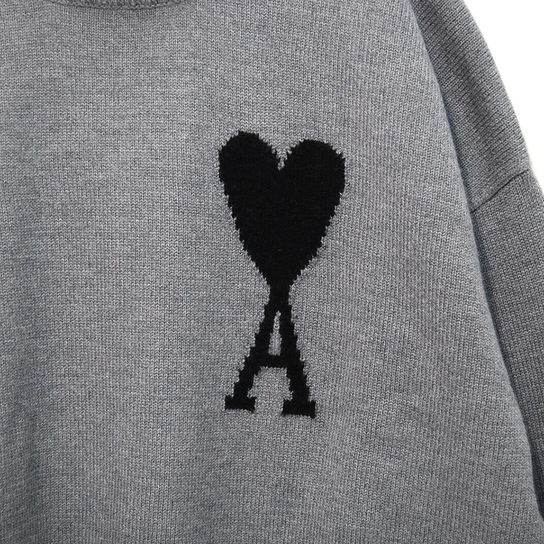 AMI PARIS  |Unisex Street Style Long Sleeves Logo Designers Sweaters