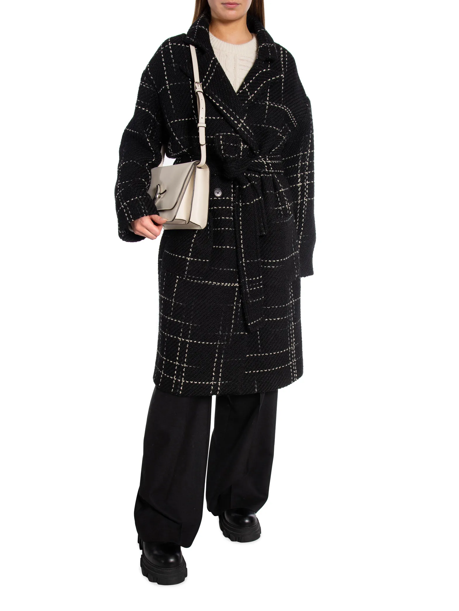 ANINE BING COAT NORMA BLACK PLAID