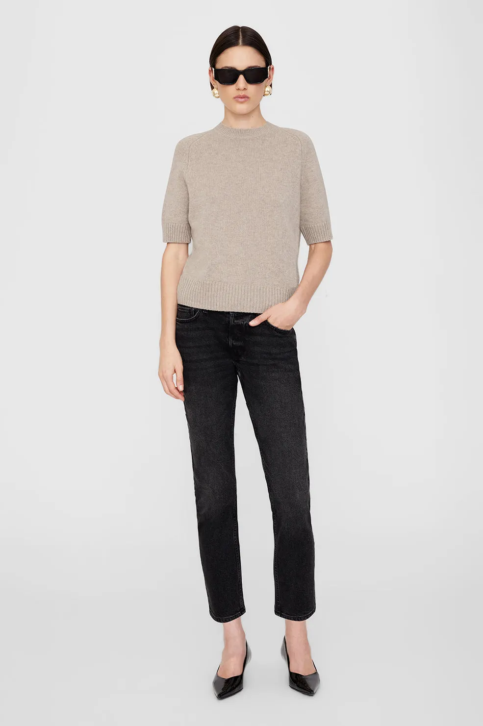  Anine Bing      Jackson Sweater - Brown Cashmere 