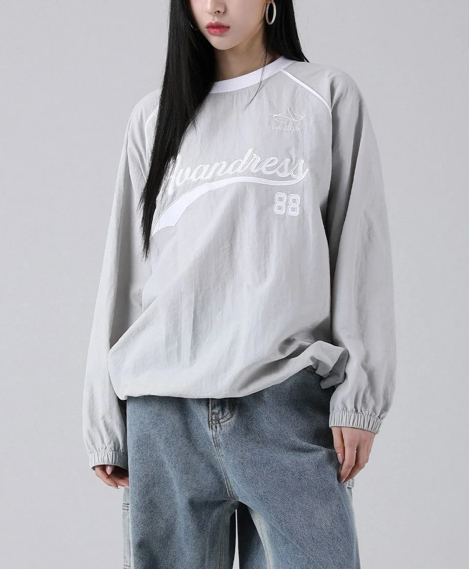 AVANDRESS  |Unisex Street Style Long Sleeves Plain Oversized Logo