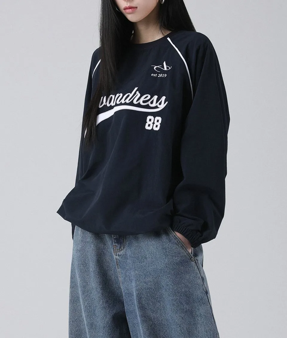 AVANDRESS  |Unisex Street Style Long Sleeves Plain Oversized Logo