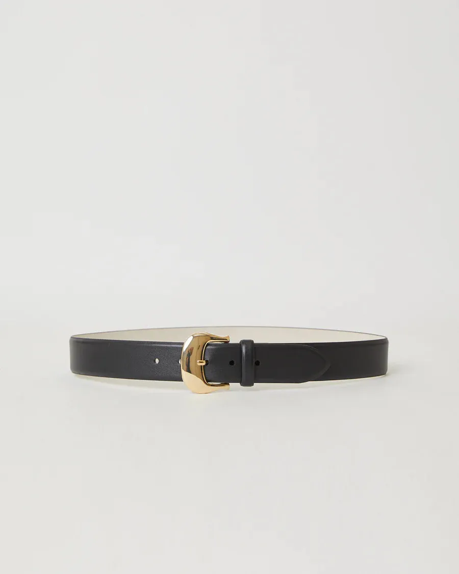 B-LOW THE BELT TALIA MID LEATHER BELT BLACK