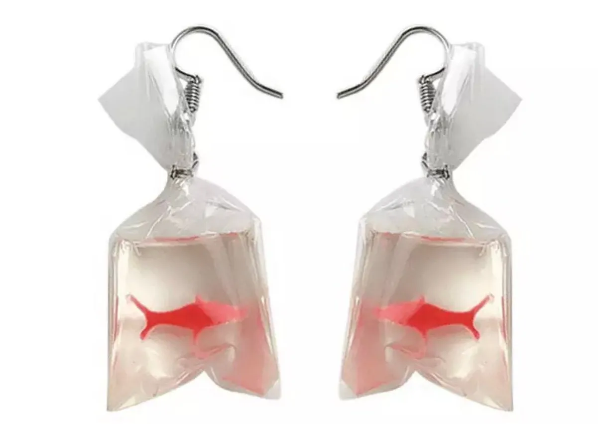 Bag of Gold Coy Fish Earrings, Goldfish Earrings