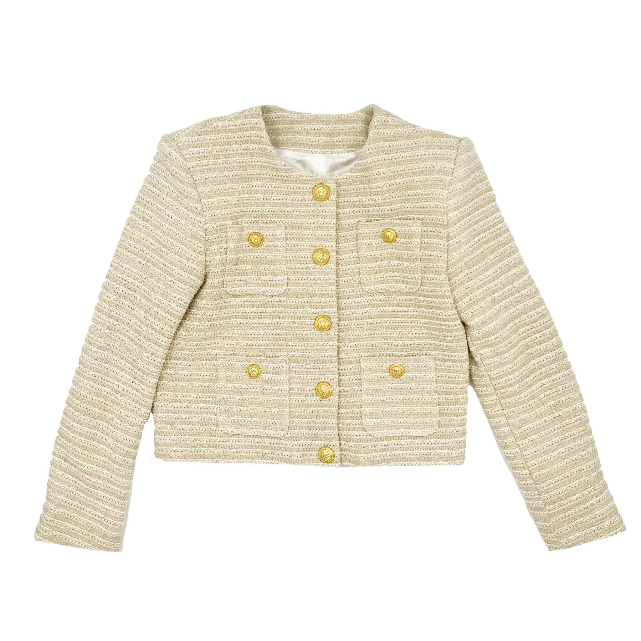 Balmain Suit Jacket Cream Gold BU2B84