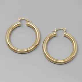 Basic Metal Hoop Earrings (40 MM)