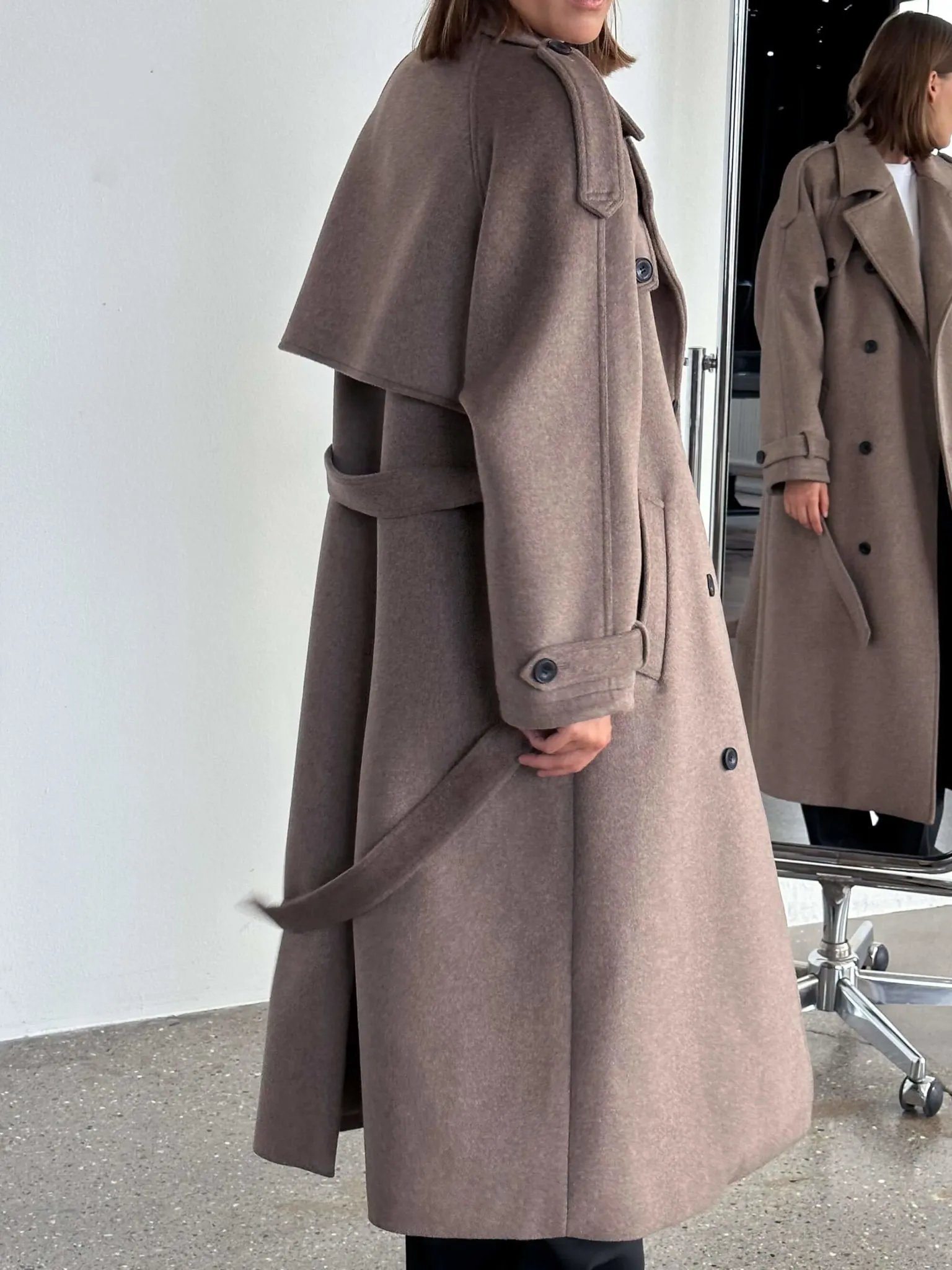 BEA WOOL COAT - DARK BEIGE