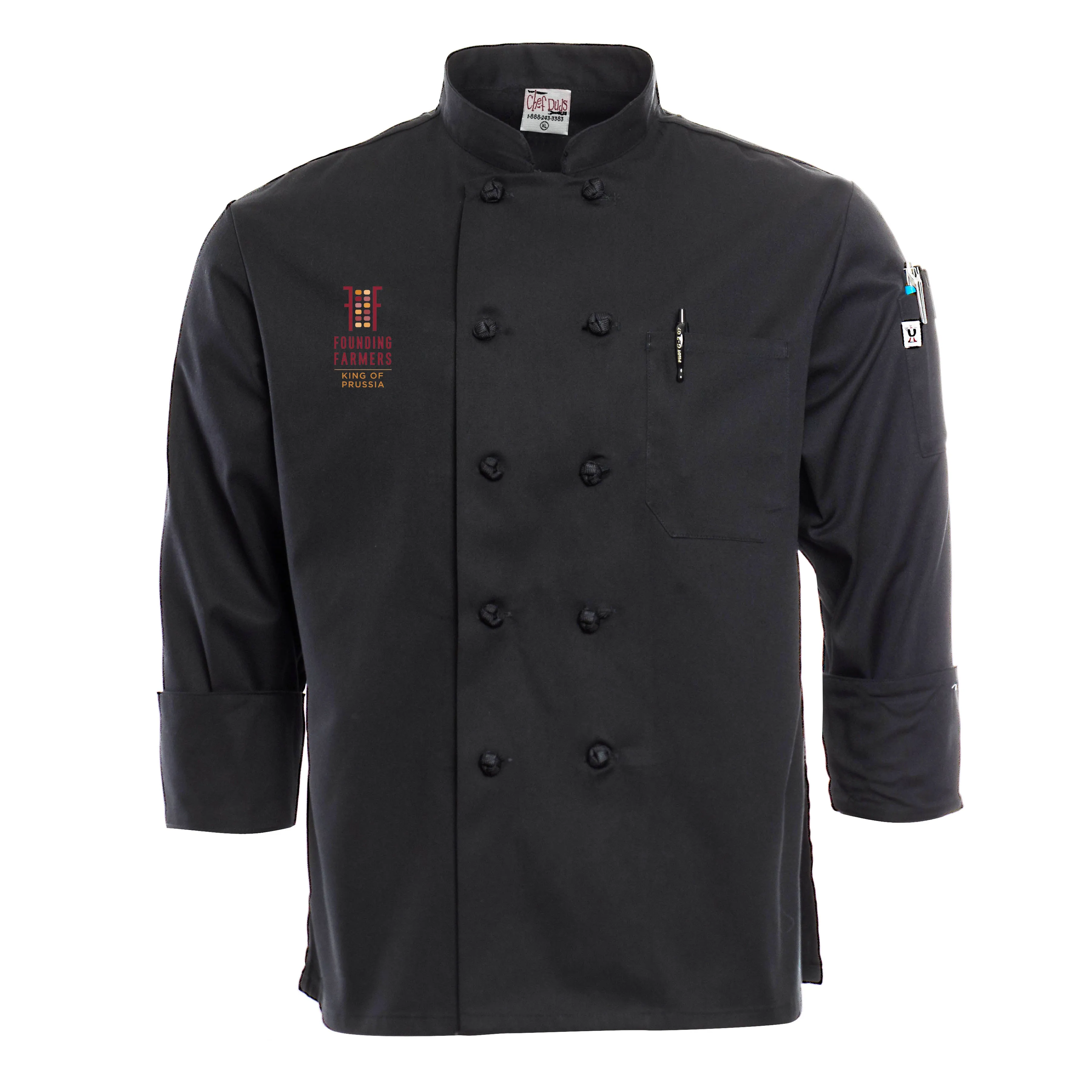 Black Knot-Button Chef Coat