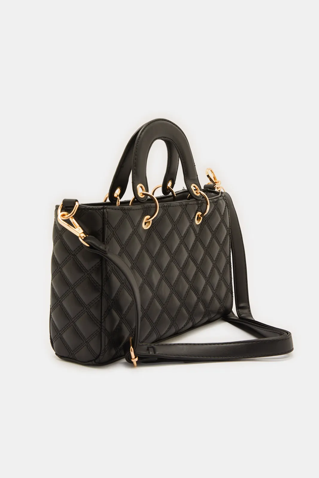 Black Quilted Day Bag