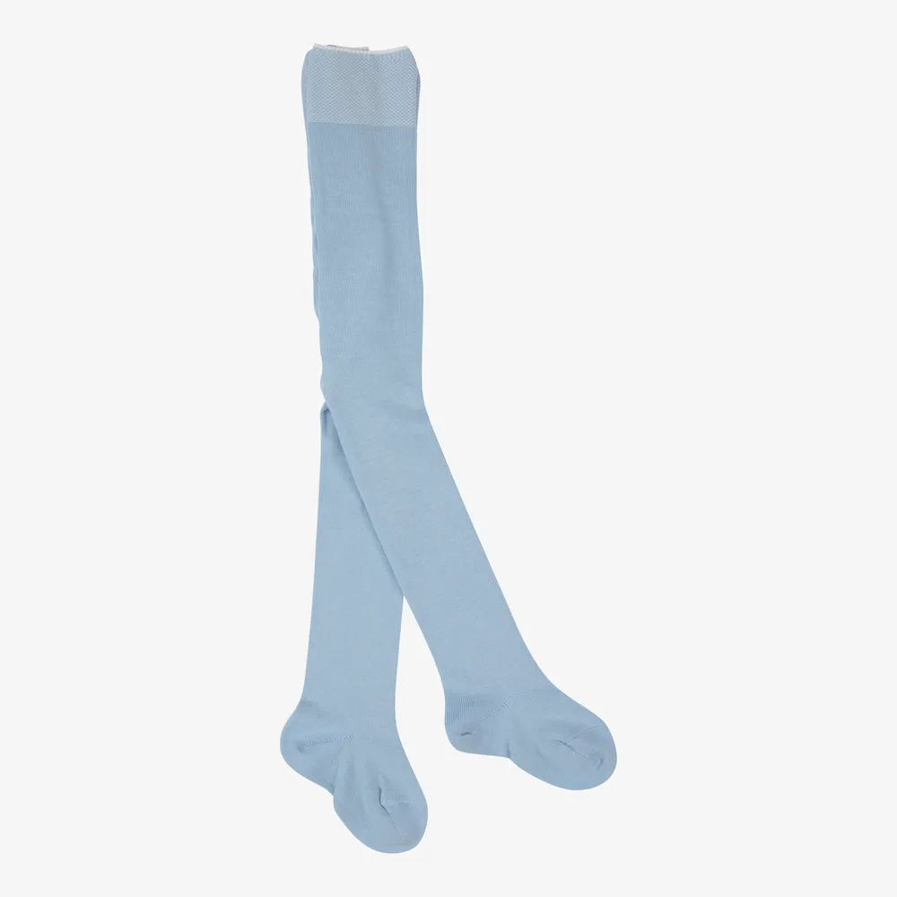 Blue Cotton Baby Tights