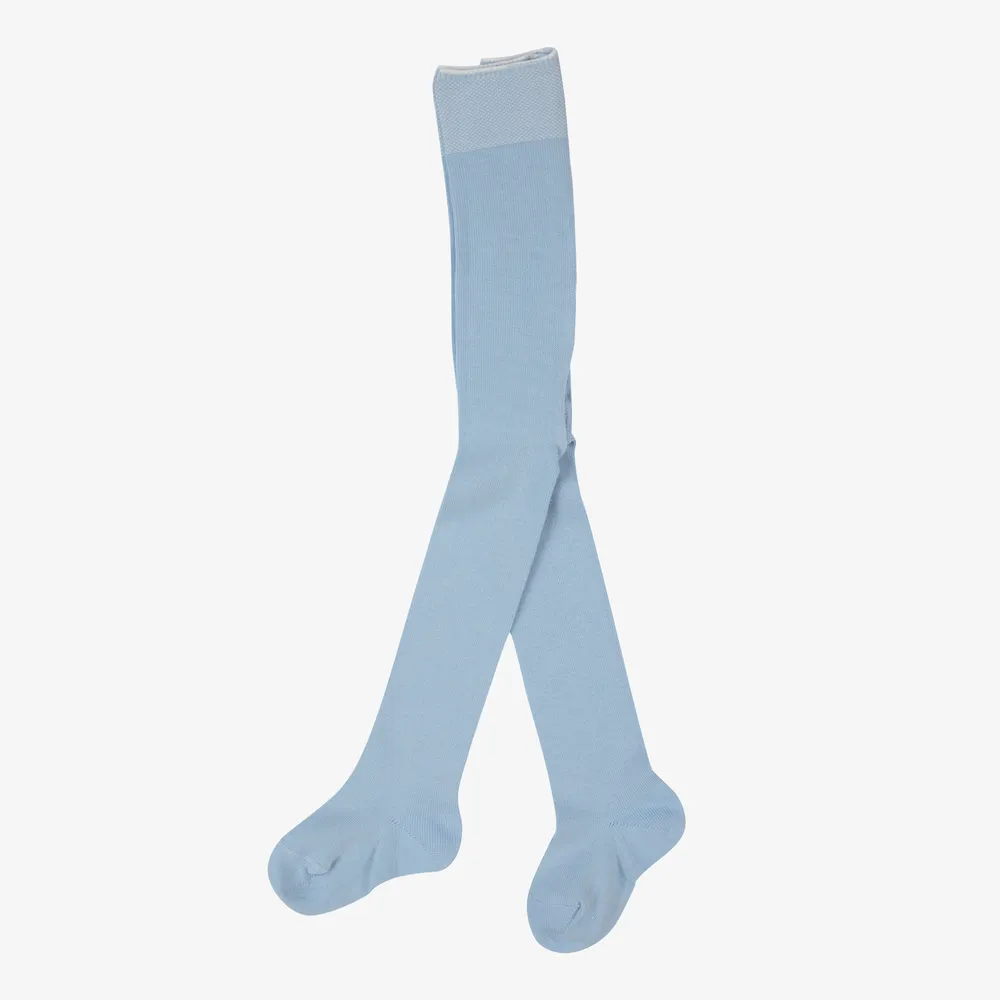 Blue Cotton Baby Tights