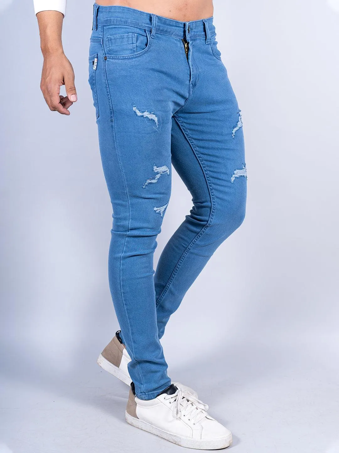 Blue Skinny Ankle Mens Jeans