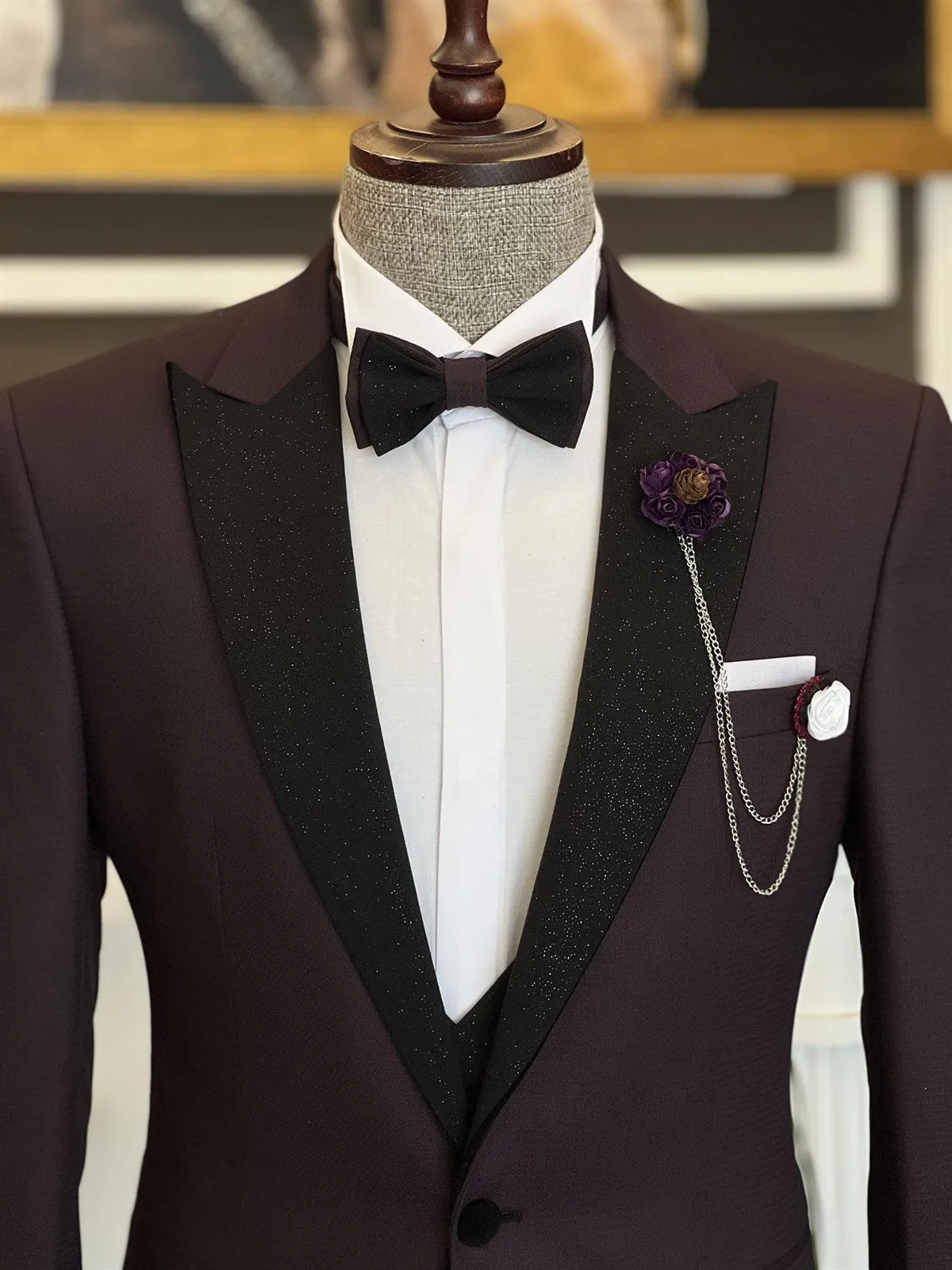 Bojoni Cagliari Bordeaux Slim-Fit Tuxedo 3-Piece