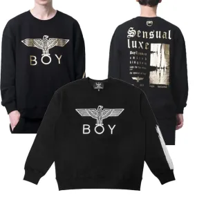 BOY LONDON  |Stripes Unisex Studded Street Style U-Neck Long Sleeves