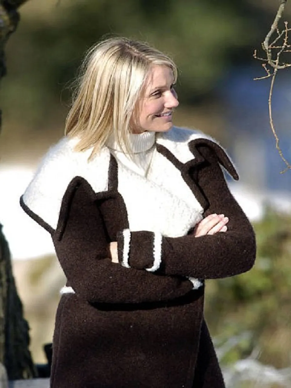 Cameron Diaz Street Fashion Wool Trench Coat