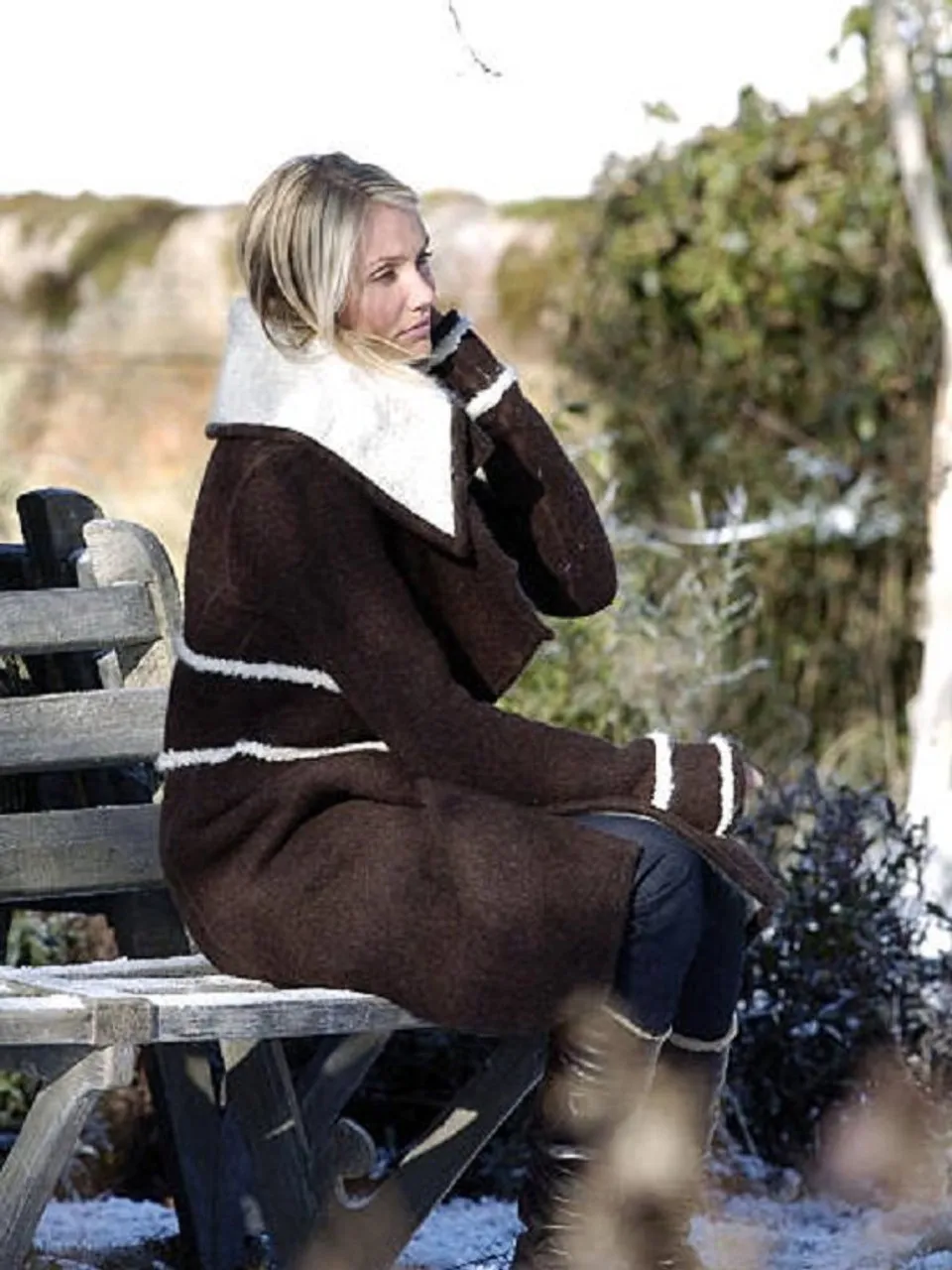 Cameron Diaz Street Fashion Wool Trench Coat