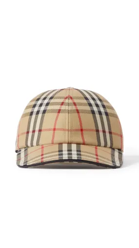 Check Cotton Baseball Cap - Archive Beige