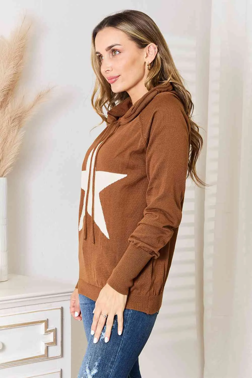 Chestnut Star Graphic Hooded Sweater