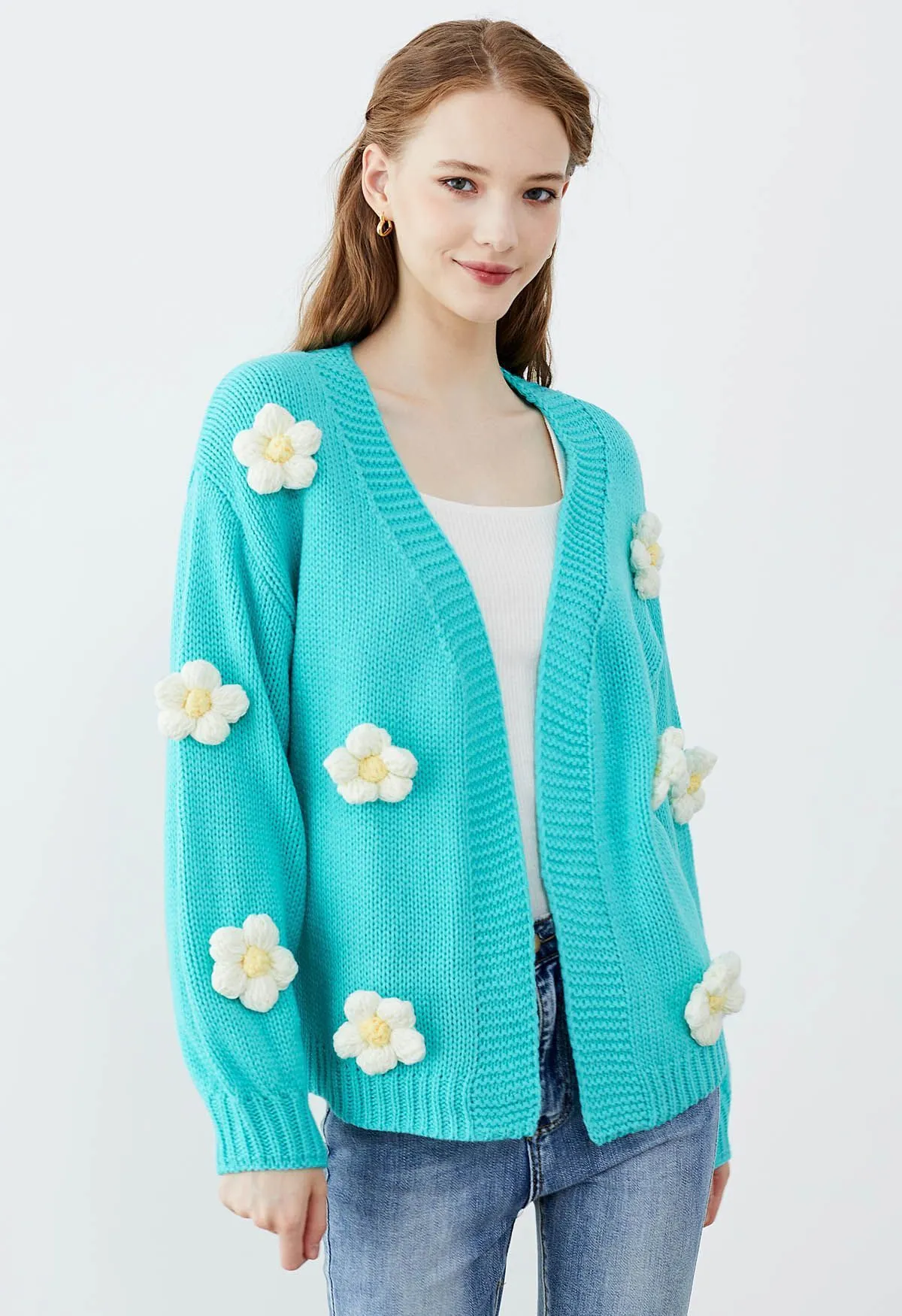 Chicwish  |Flower Patterns Casual Style Long Sleeves Party Style