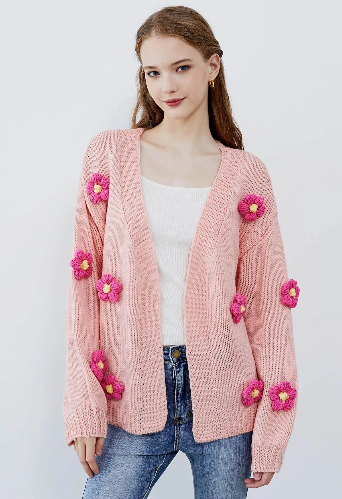 Chicwish  |Flower Patterns Casual Style Long Sleeves Party Style