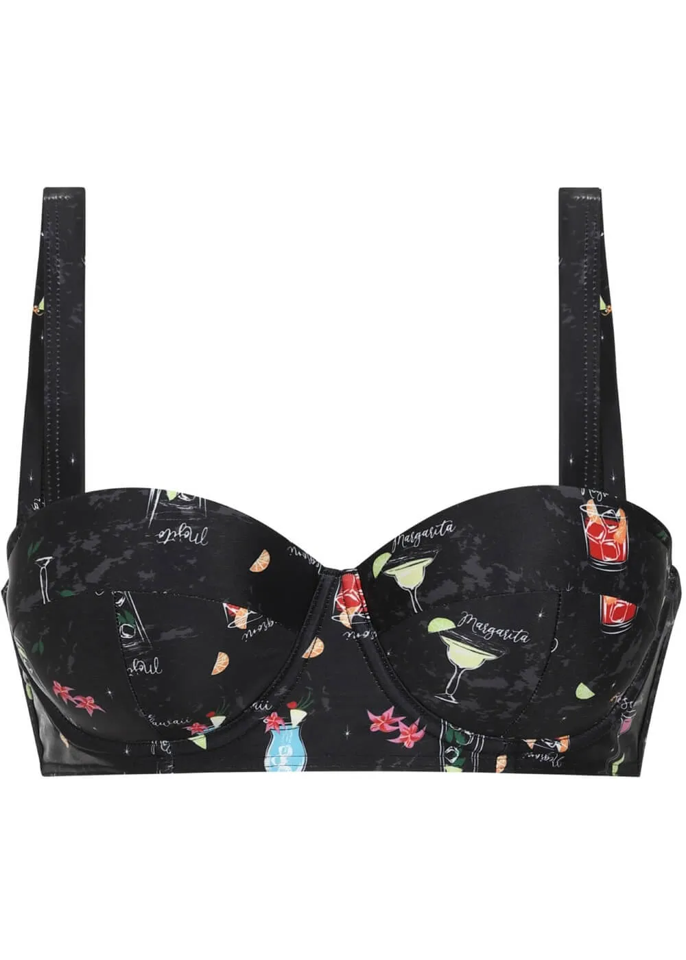 Collectif Cocktail Menu 50's Bikini Top Black