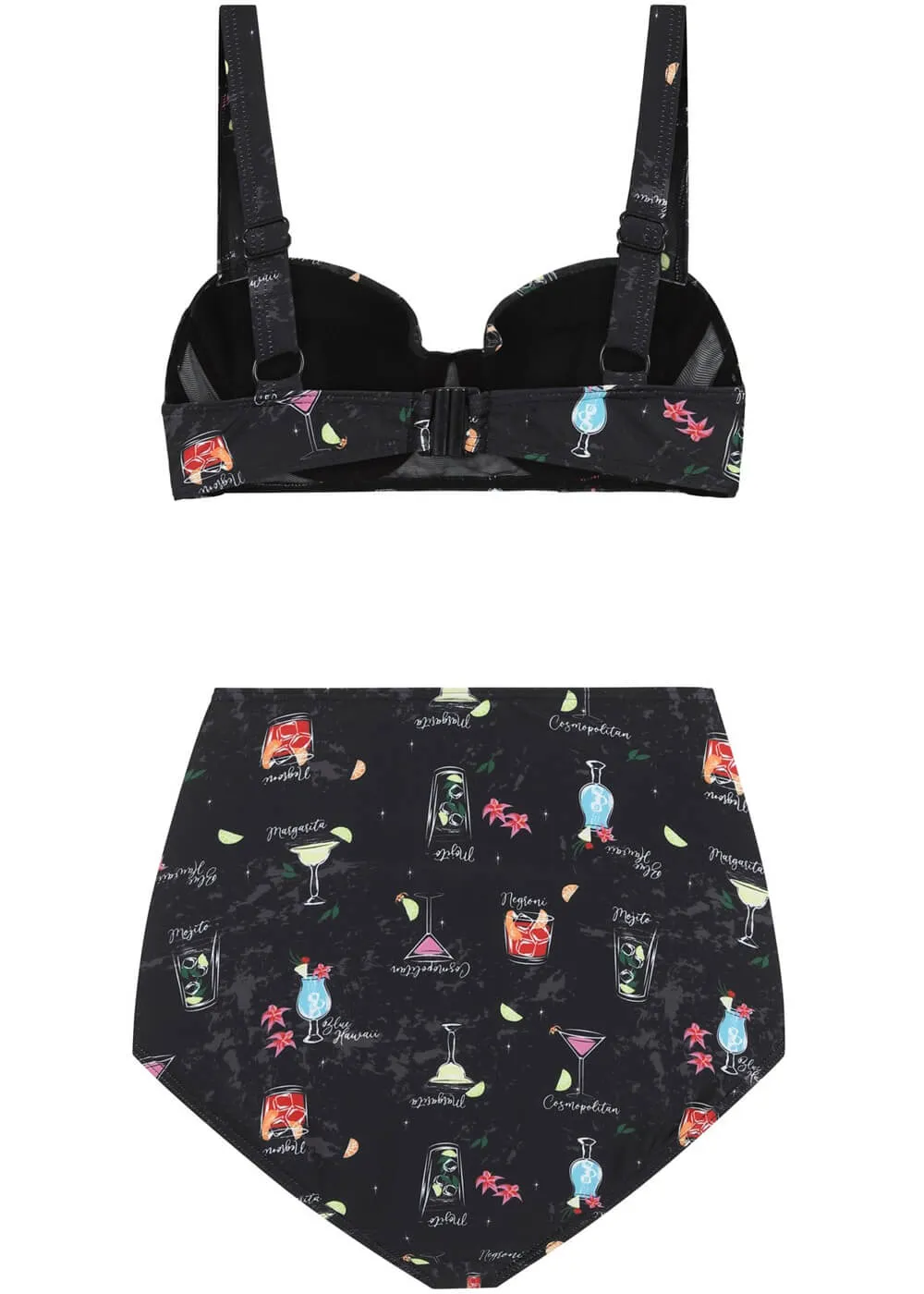 Collectif Cocktail Menu 50's Bikini Top Black