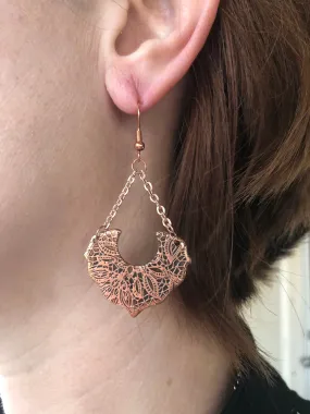 Copper Chandelier Earrings