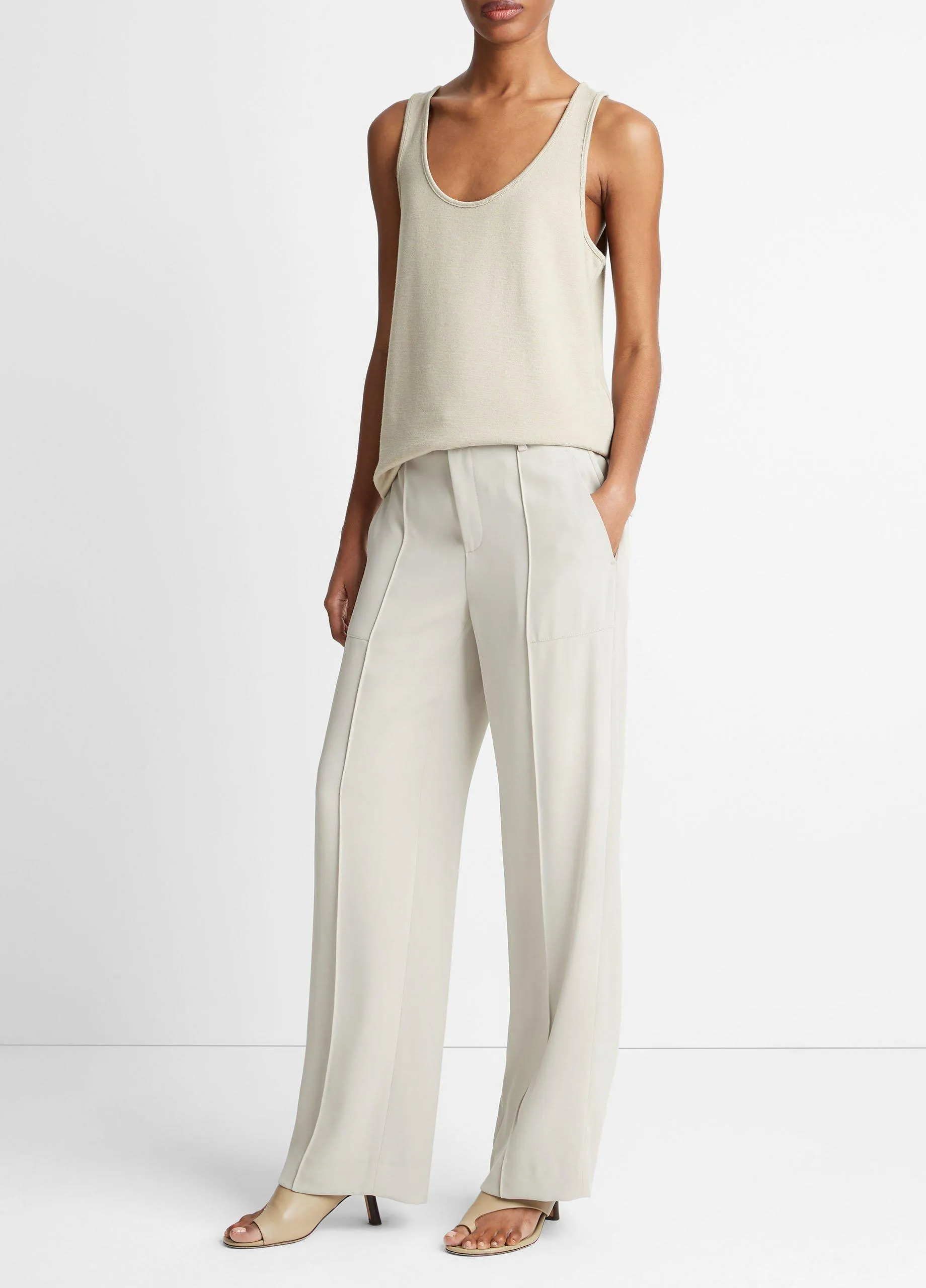 Crepe Wide-Leg Utility Pant