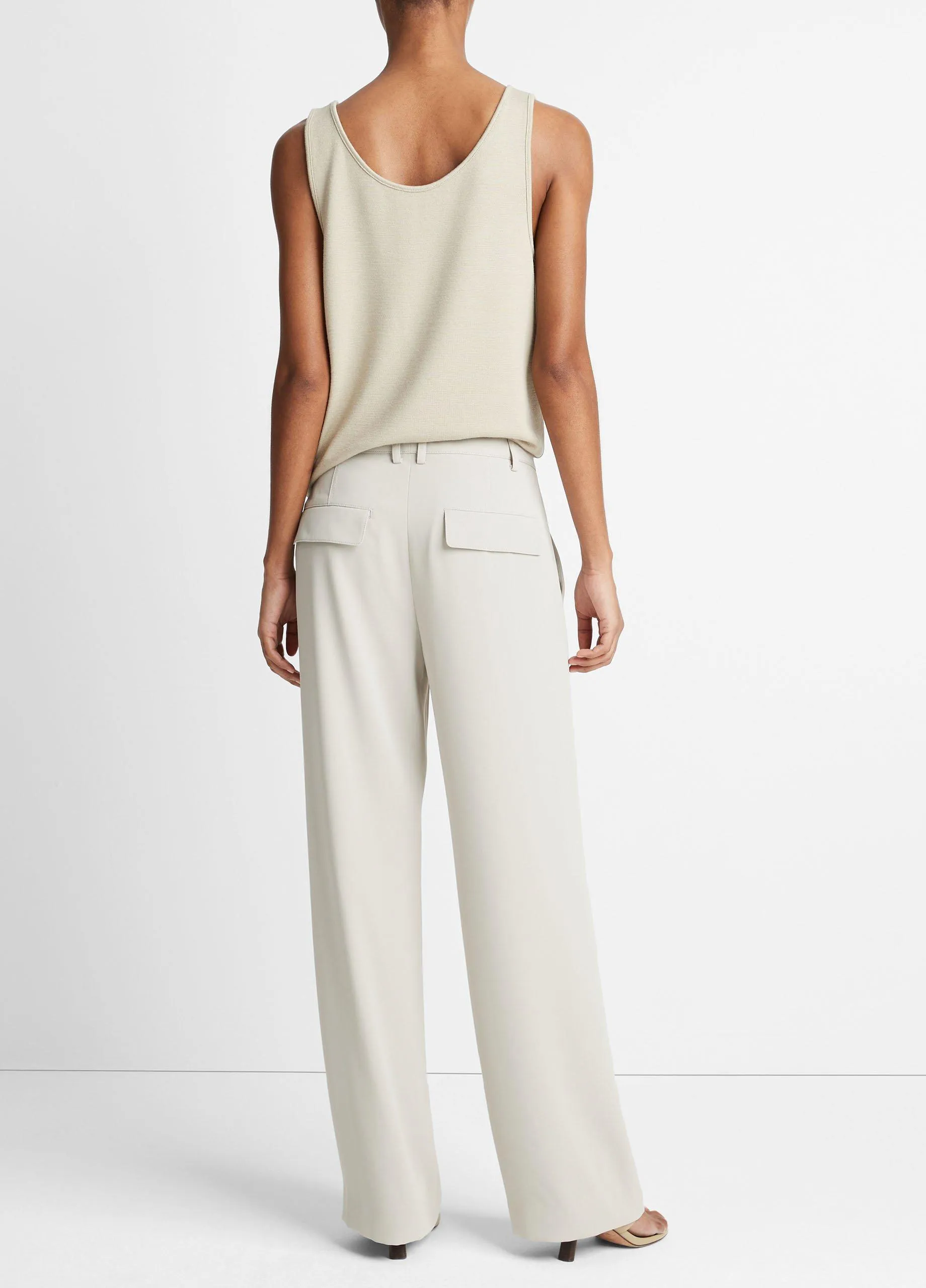 Crepe Wide-Leg Utility Pant