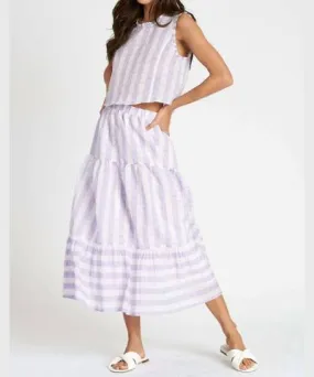 dRA Los Angeles Aviana Top And Skirt Set In Lavender Striped