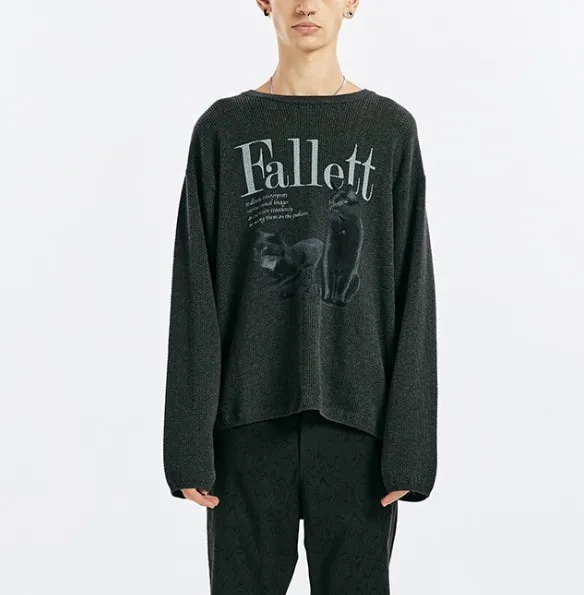 Fallett  |Crew Neck Unisex Street Style U-Neck Long Sleeves Plain Logo