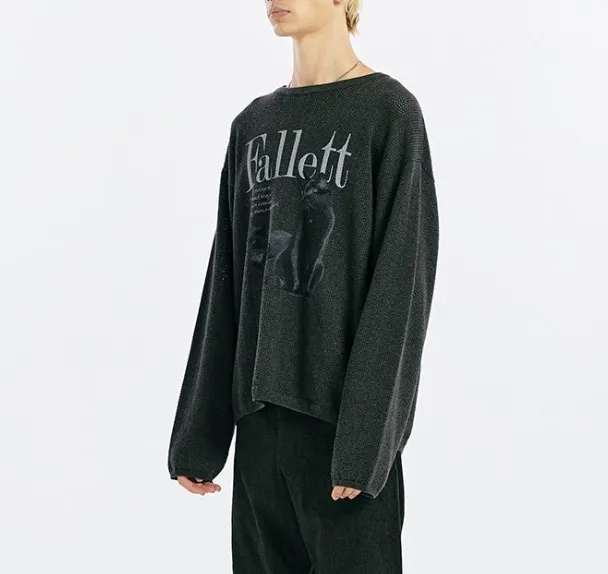 Fallett  |Crew Neck Unisex Street Style U-Neck Long Sleeves Plain Logo