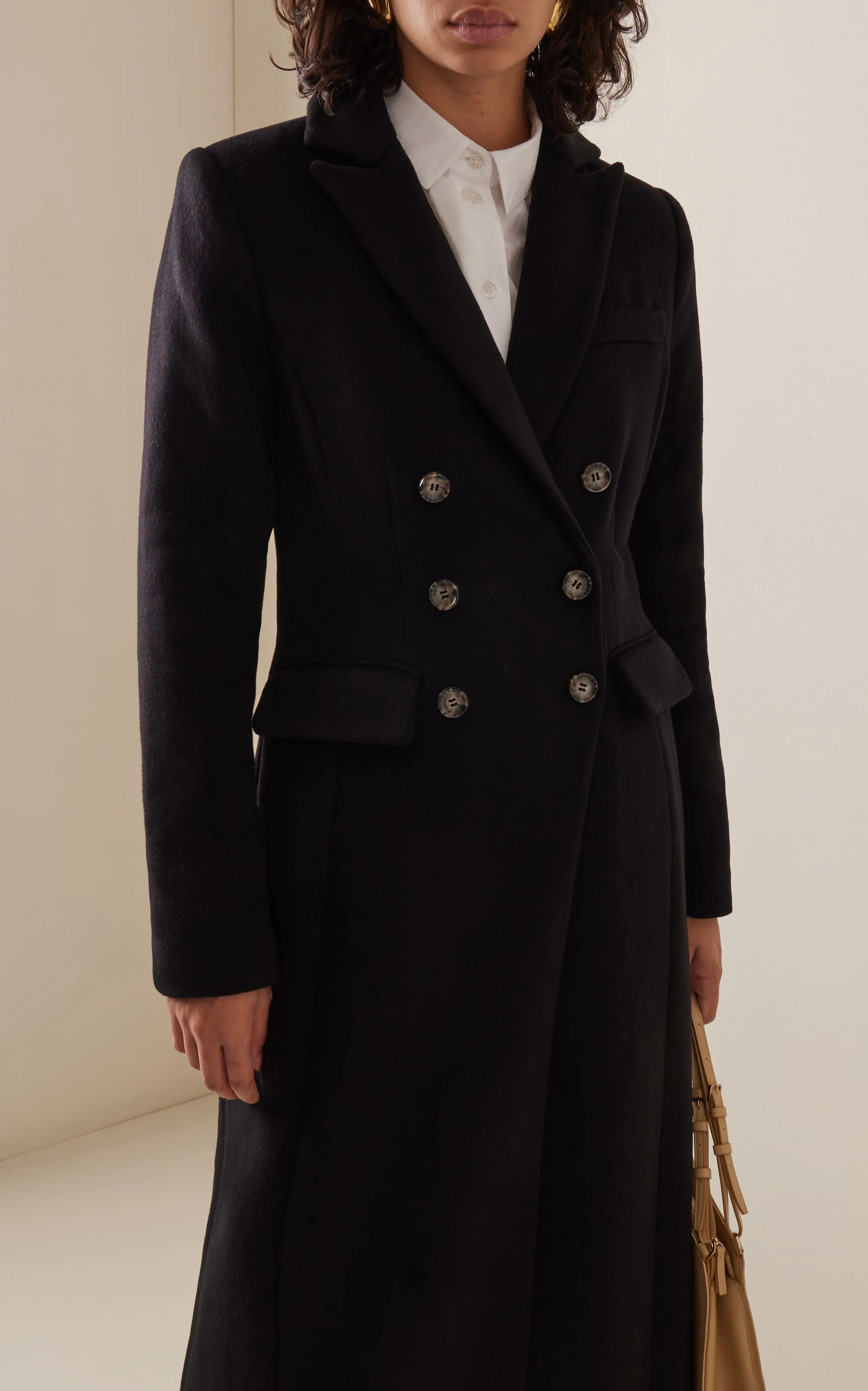 Favorite Daughter The Simon Brushed-Twill Double-Breasted Coat