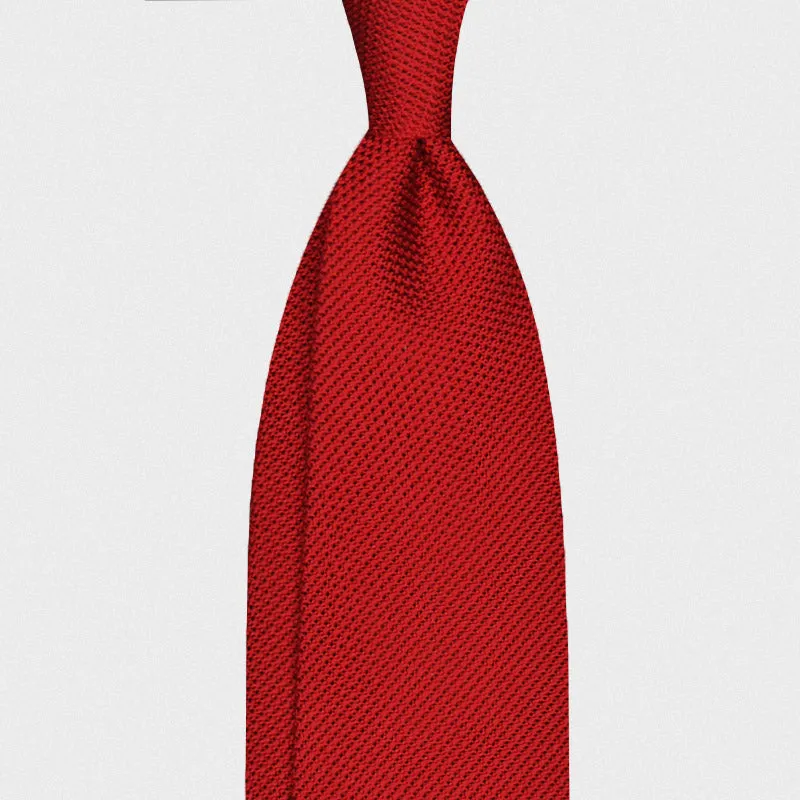 F.Marino Handmade Grenadine Silk Tie 3-Fold Red