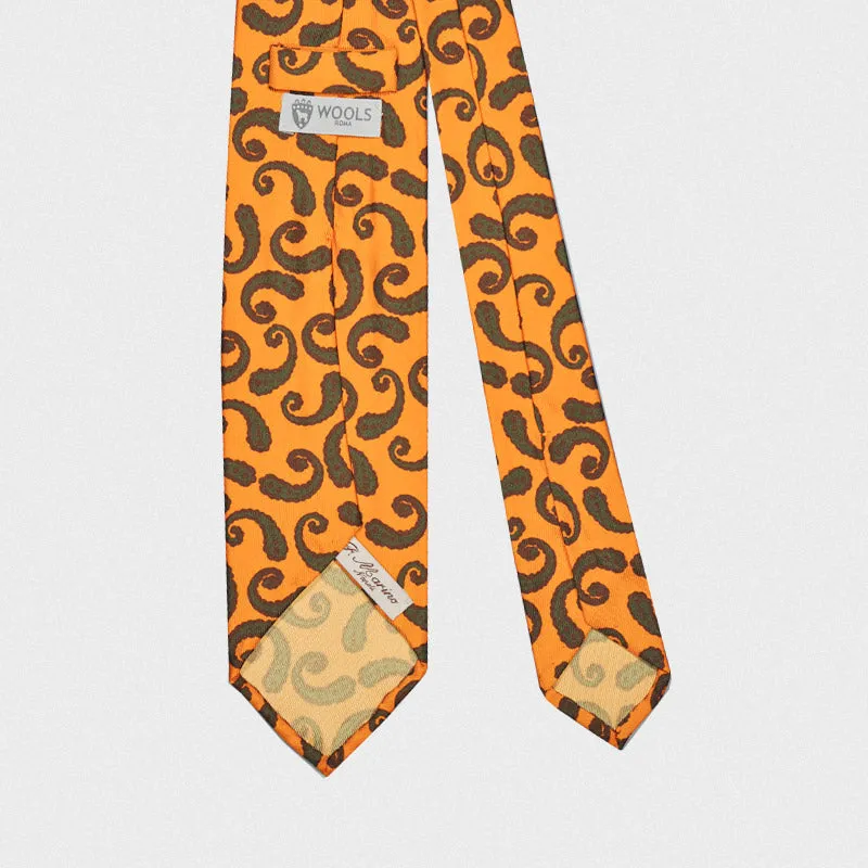 F.Marino Handmade Silk Tie 3-Fold Fantasy Yellow