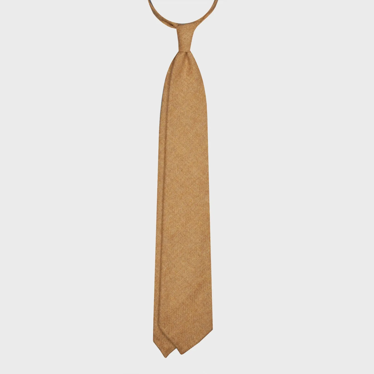 F.Marino Tweed Tie 3 Folds Camel